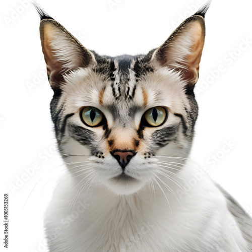 The Night Stalker cat  with white background close up - photo