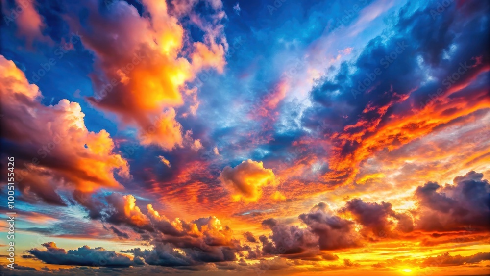 Beautiful dramatic sunset sky with colorful cumulus clouds , sky, sunset, clouds, dramatic, beautiful, colorful, fluffy Beautiful dramatic sunset sky with colorful cumulus clouds , sky, sunset, clouds, dramatic, beautiful, colorful, fluffy