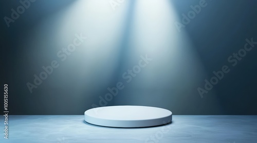 White pedestal under spotlight