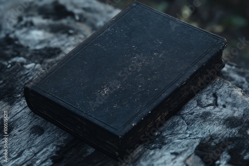 Dark and brooding black book mockup for captivating and atmospheric presentations