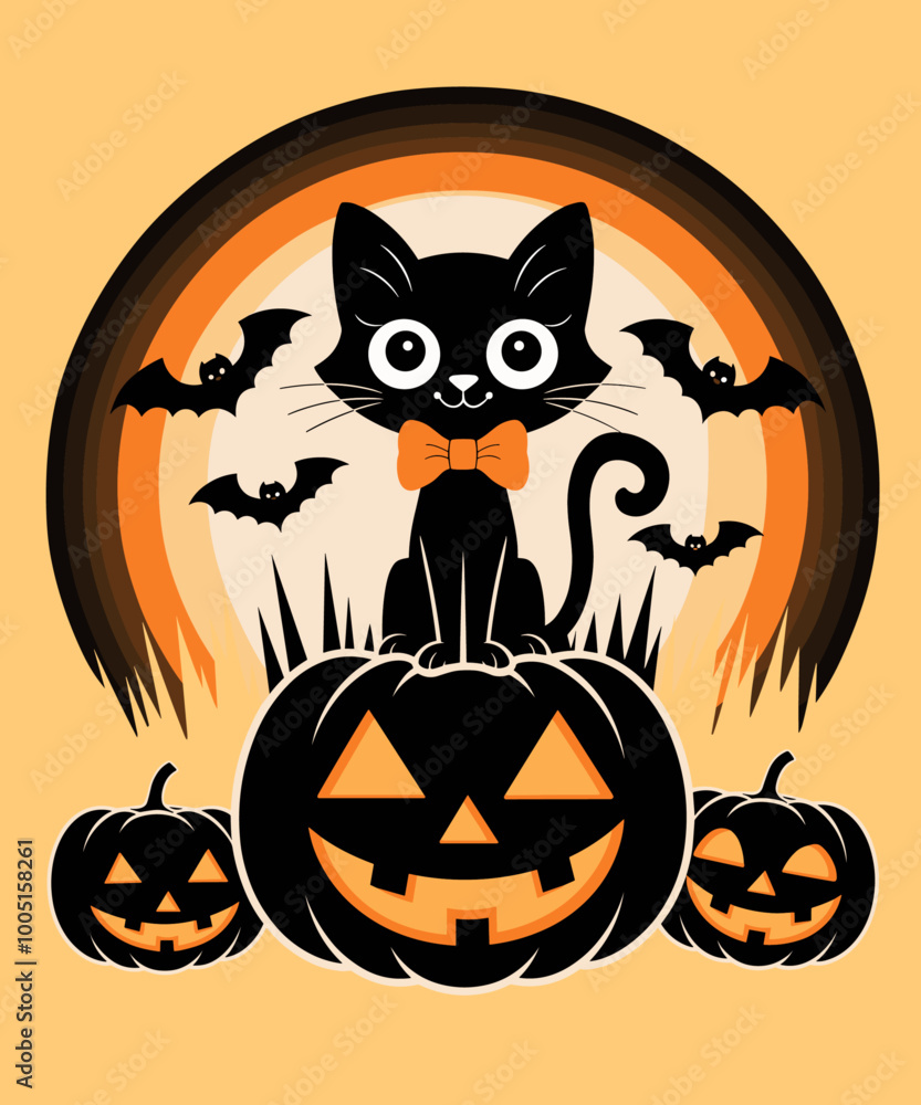 Halloween cat circle 1 Halloween cat circle 1