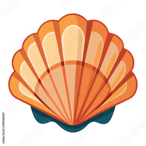 Sea shell vector designtropical seashell with underwater world and nature, hand drawn isolated vector illustration.