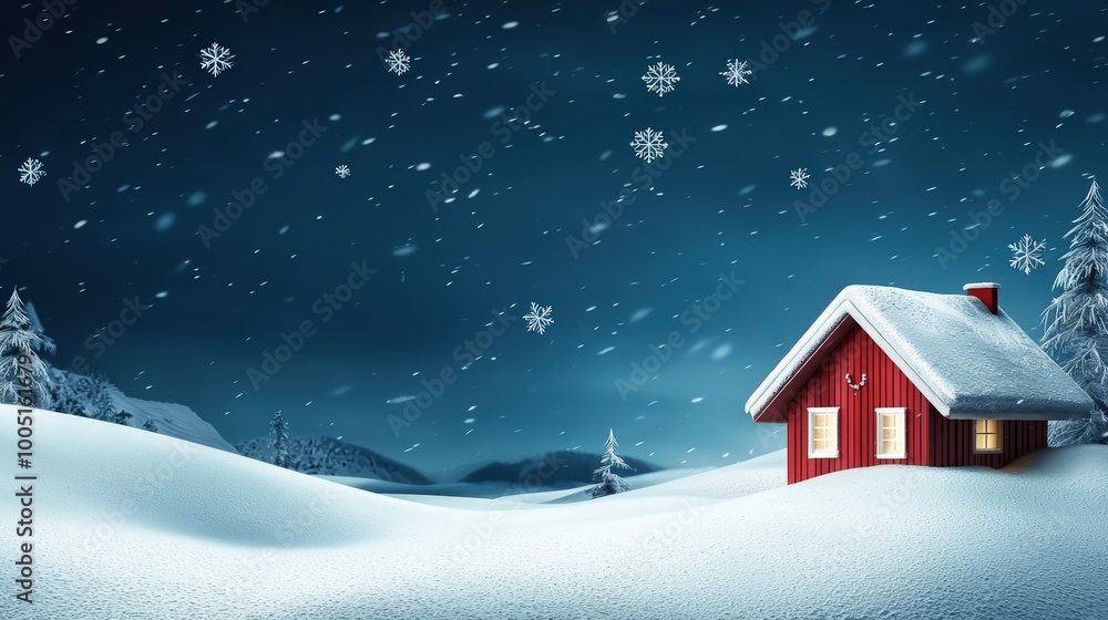 Snowy cabin in the woods Snowy cabin in the woods