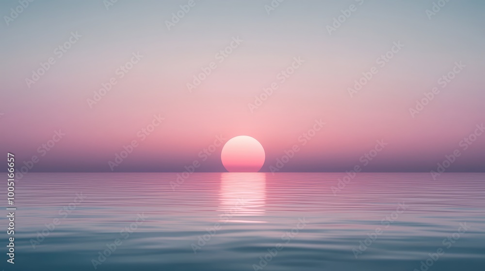 Serene sunset over calm ocean waters Serene sunset over calm ocean waters