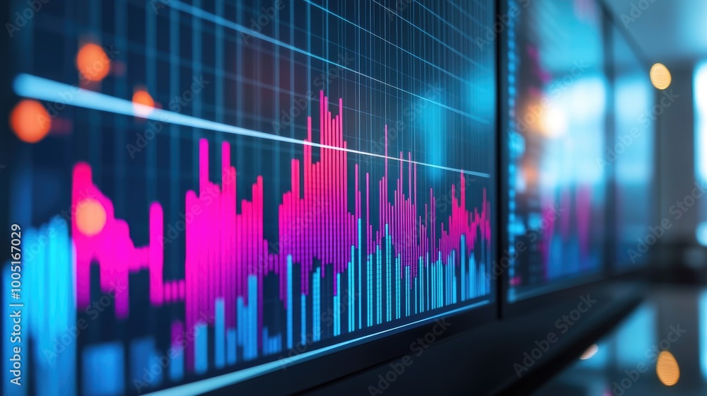 Colorful Data Visualization on Digital Display Colorful Data Visualization on Digital Display