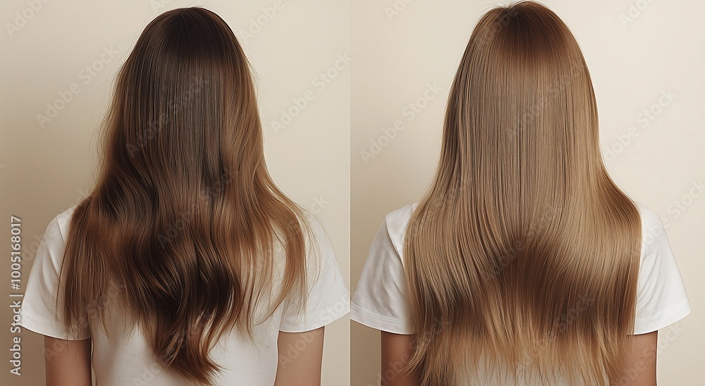 Before and After Hair Treatment Comparison Before and After Hair Treatment Comparison