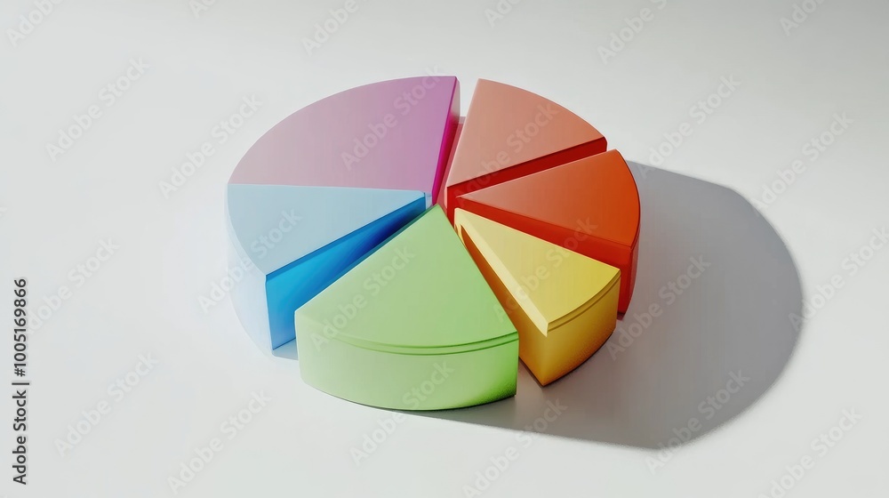 Fototapeta premium Colorful Pie Chart Representing Data Segments