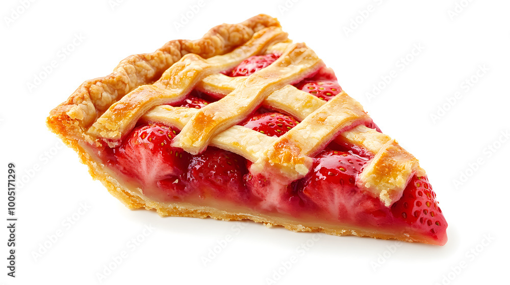 Delicious Strawberry Pie Slice on White Background transparent background Delicious Strawberry Pie Slice on White Background transparent background