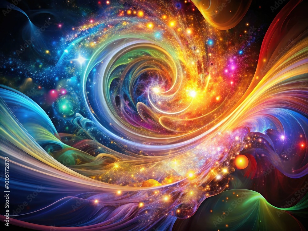 Vibrant, multicolored, swirling patterns of light and shadow dance across a dark, textured background, evoking creative energy and digital artistry. Vibrant, multicolored, swirling patterns of light and shadow dance across a dark, textured background, evoking creative energy and digital artistry.