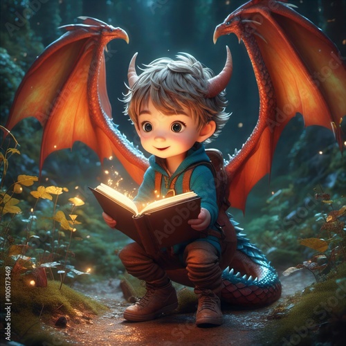 Cute Dragon Child Fantasy photo