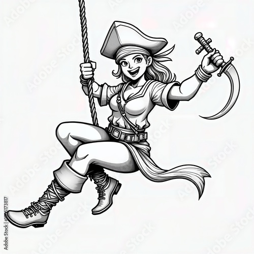 Female Pirate Illustration photo