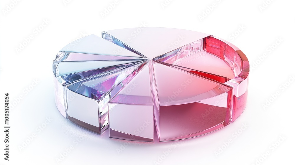 Colorful Geometric Pie Chart on White Background Colorful Geometric Pie Chart on White Background