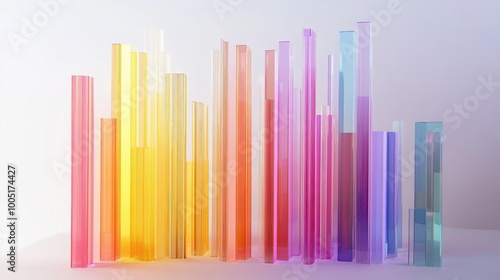 Colorful Acrylic Bars with Gradient Design Display