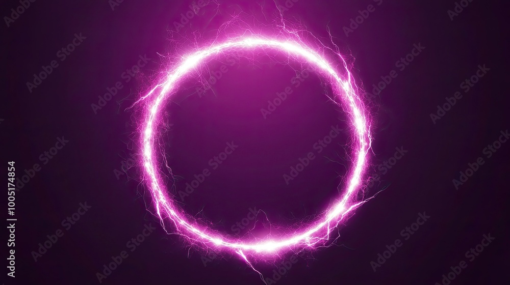 A glowing pink circle of light, surrounded by a purple background. A glowing pink circle of light, surrounded by a purple background.