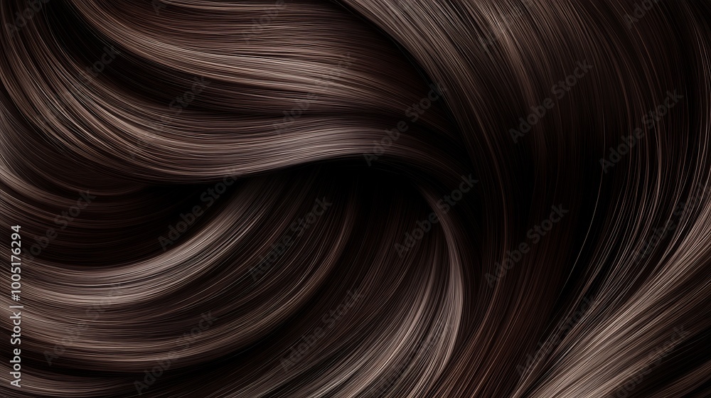 Glossy Dark Hair with Flowing Waves Glossy Dark Hair with Flowing Waves