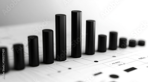 Black Bar Graph on a Minimalist Background photo