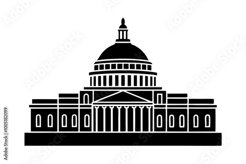 Washington Capitol building skyline silhouette vector



