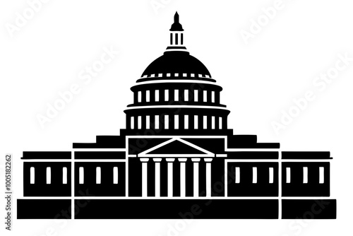 Washington Capitol building skyline silhouette vector



