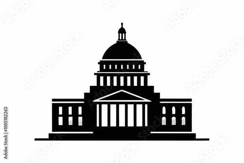 Washington Capitol building skyline silhouette vector



