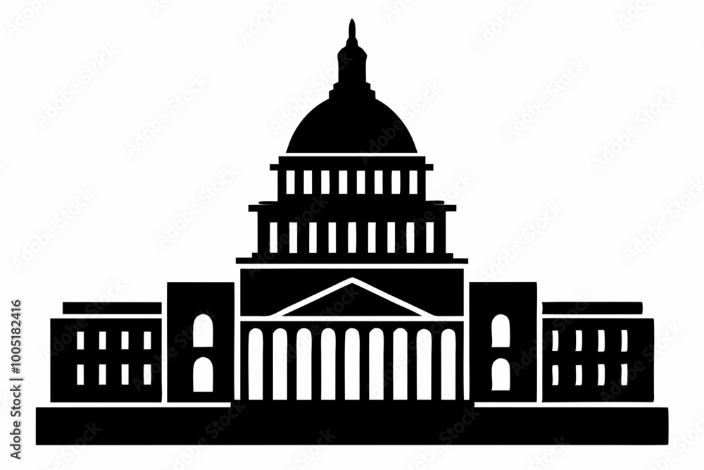 Washington Capitol building skyline silhouette vector
Washington Capitol building skyline silhouette vector