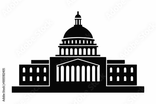 Washington Capitol building skyline silhouette vector



