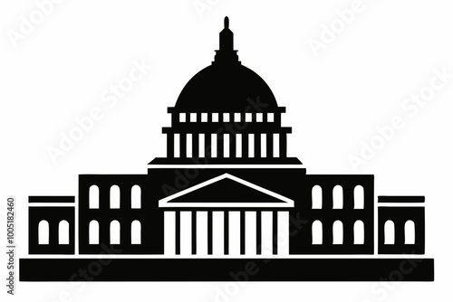 Washington Capitol building skyline silhouette vector



