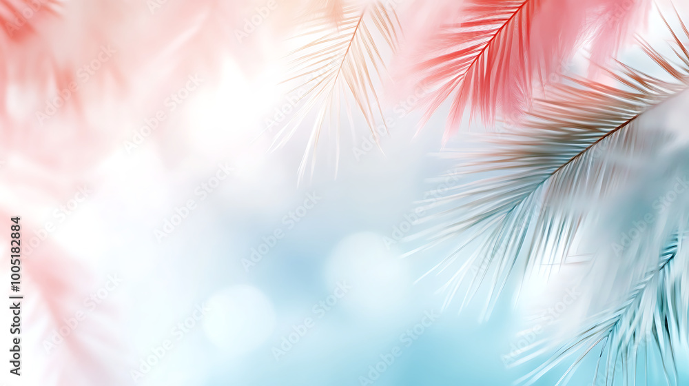 Digital print design with palm floral and leaves with watercolor brush texture. Digital print design with palm floral and leaves with watercolor brush texture.