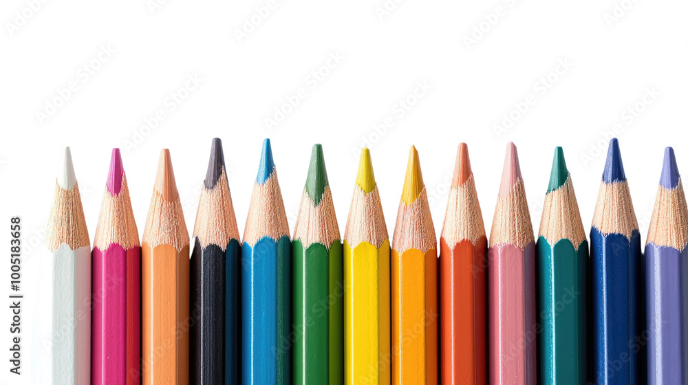 wooden crayons on a transparent background wooden crayons on a transparent background