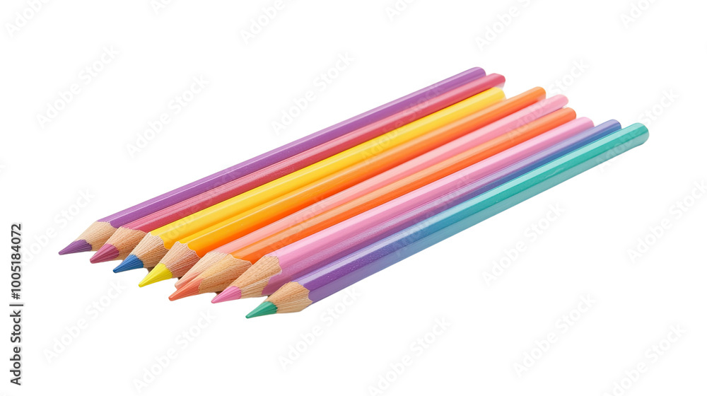 wooden crayons on a transparent background wooden crayons on a transparent background