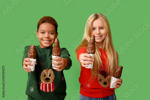 Happy diverse children hold...