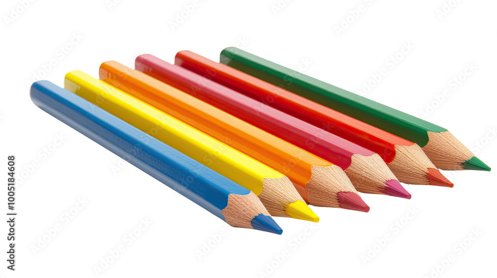 Fototapeta premium wooden crayons on a transparent background