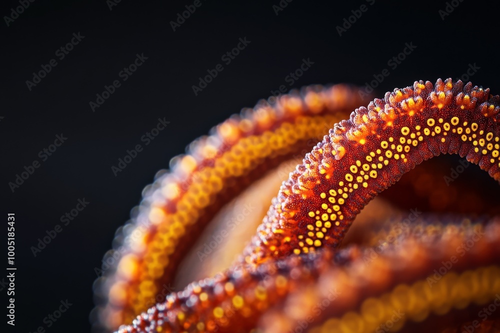 Mystic portrait of Brittle Stars, copy space on right side, Close-up View, isolated on black background Mystic portrait of Brittle Stars, copy space on right side, Close-up View, isolated on black background