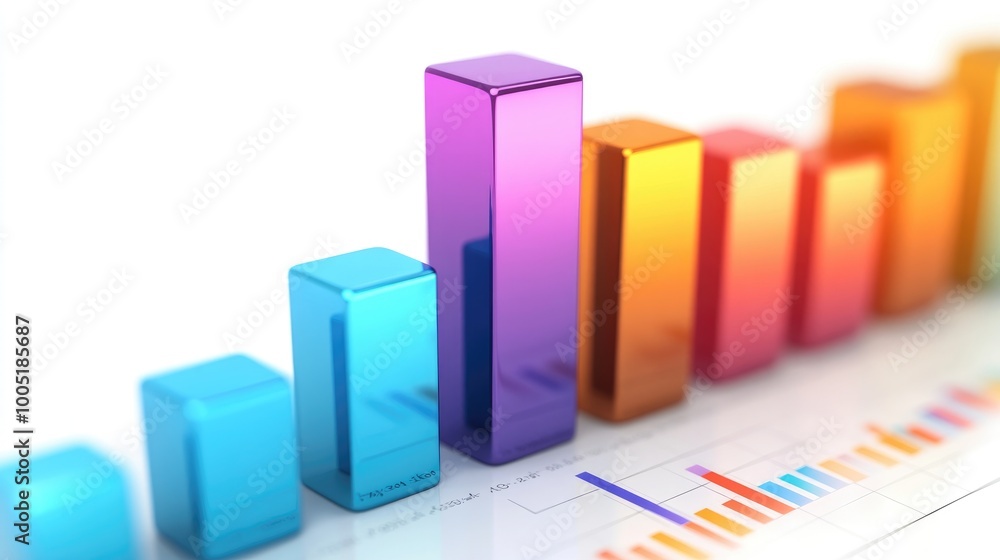 Colorful Bar Graph on a Finance Background Colorful Bar Graph on a Finance Background