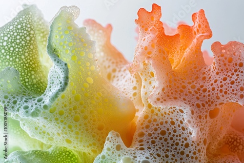 Mystic portrait of Glass Sponges in studio, copy space on right side, Close-up View, isolated on white background photo