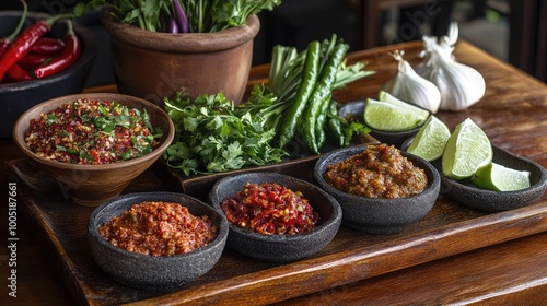 Colorful Array of Spices and Fresh Ingredients