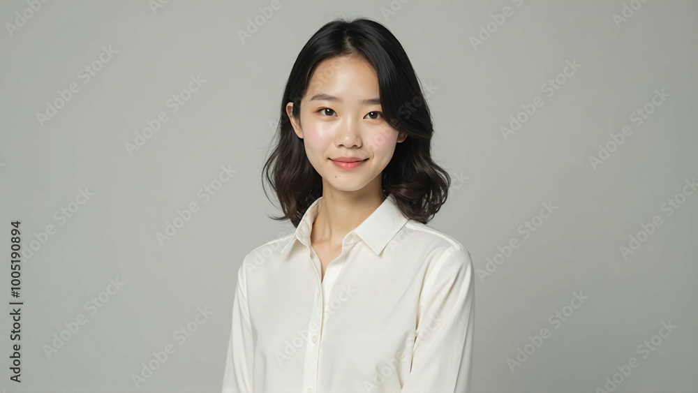 Portrait of a Japanese Woman with a Natural Smile - Bright and Clean Expression Portrait of a Japanese Woman with a Natural Smile - Bright and Clean Expression
