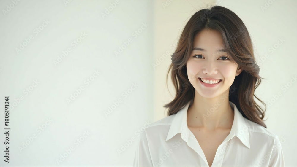 Portrait of a Japanese Woman with a Natural Smile - Bright and Clean Expression Portrait of a Japanese Woman with a Natural Smile - Bright and Clean Expression