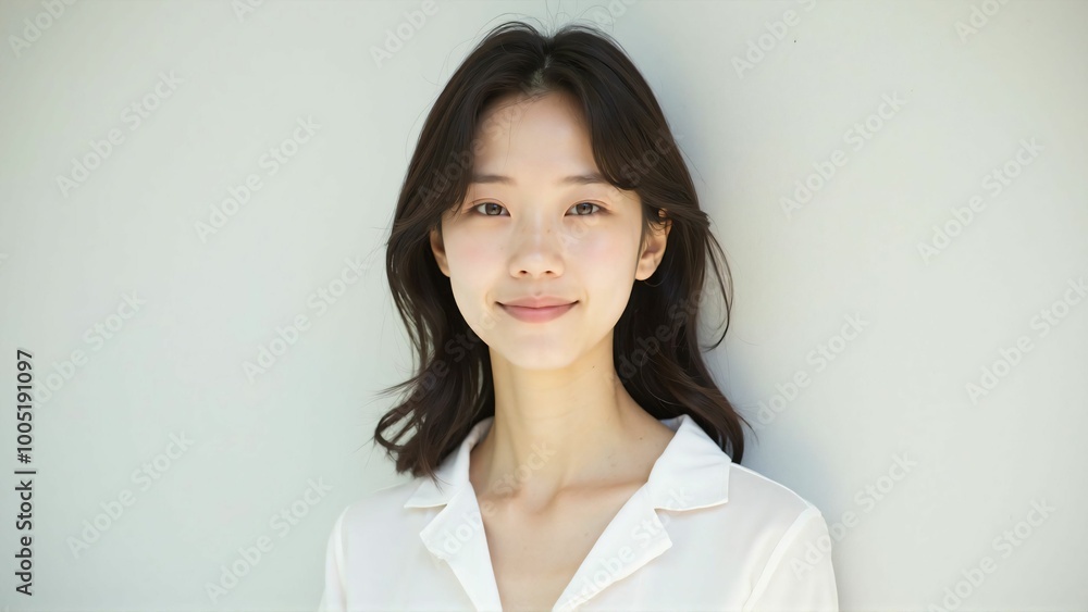 Portrait of a Japanese Woman with a Natural Smile - Bright and Clean Expression Portrait of a Japanese Woman with a Natural Smile - Bright and Clean Expression