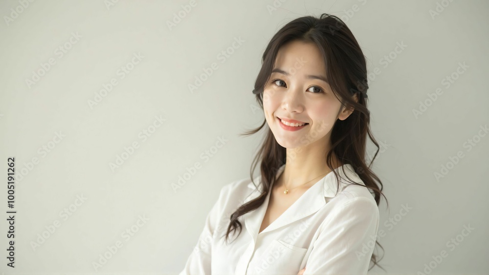Portrait of a Japanese Woman with a Natural Smile - Bright and Clean Expression Portrait of a Japanese Woman with a Natural Smile - Bright and Clean Expression