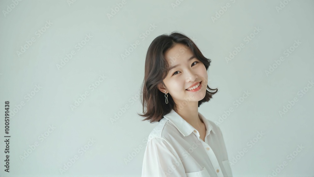Portrait of a Japanese Woman with a Natural Smile - Bright and Clean Expression Portrait of a Japanese Woman with a Natural Smile - Bright and Clean Expression