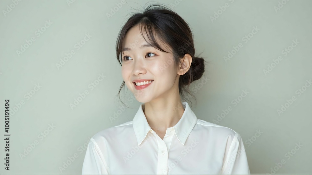 Portrait of a Japanese Woman with a Natural Smile - Bright and Clean Expression Portrait of a Japanese Woman with a Natural Smile - Bright and Clean Expression
