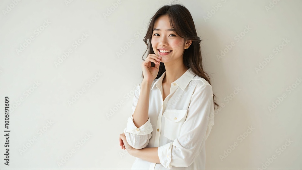 Portrait of a Japanese Woman with a Natural Smile - Bright and Clean Expression Portrait of a Japanese Woman with a Natural Smile - Bright and Clean Expression
