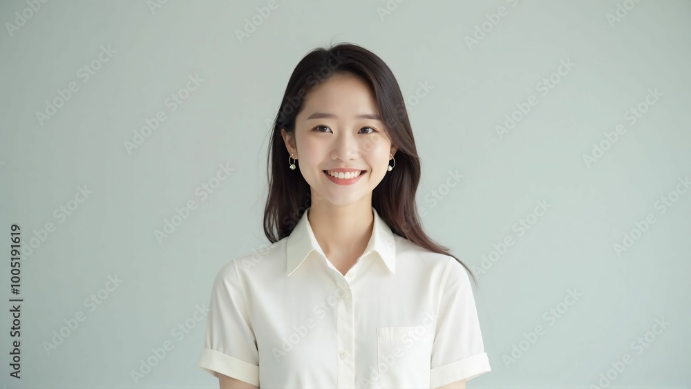 Portrait of a Japanese Woman with a Natural Smile - Bright and Clean Expression Portrait of a Japanese Woman with a Natural Smile - Bright and Clean Expression