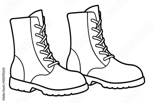 
Soldier Army Combat Boots Silhouette Vector, Combat Boot Silhouette

