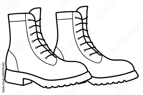 
Combat Boot Vector, Army Boot Silhouette, Soldier Army Combat Boots Silhouette Vector
