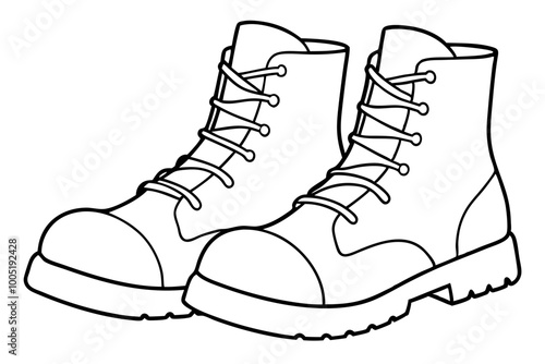 
Combat Boot Vector, Army Boot Silhouette, Soldier Army Combat Boots Silhouette Vector
