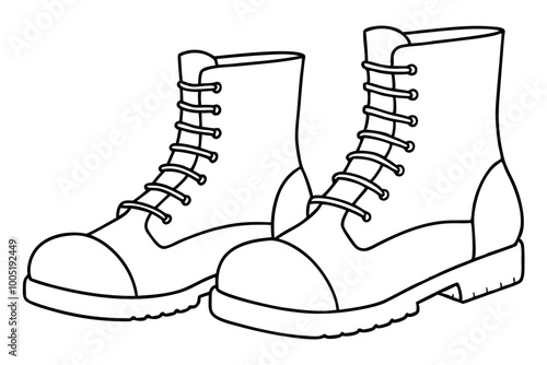  Combat Boot Vector, Army Boot Silhouette, Soldier Army Combat Boots Silhouette Vector 