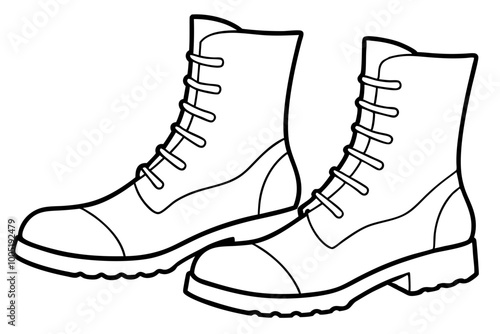  Combat Boot Vector, Army Boot Silhouette, Soldier Army Combat Boots Silhouette Vector 