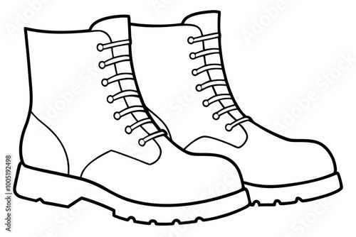 
Combat Boot Vector, Army Boot Silhouette, Soldier Army Combat Boots Silhouette Vector
