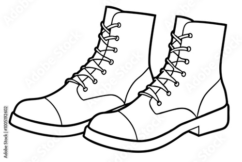 
Combat Boot Vector, Army Boot Silhouette, Soldier Army Combat Boots Silhouette Vector
